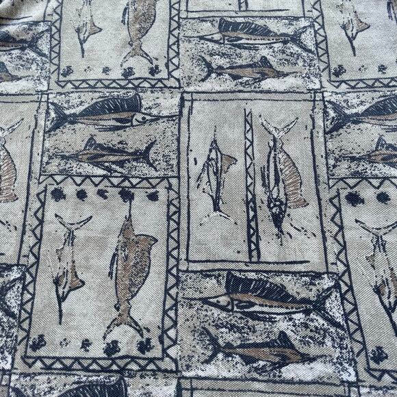 🔥KAHALA Hawaiian USA Made Marlin Fishing Outdoor 1/4 Button Faded Cotton Shirt - Picture 6 of 13